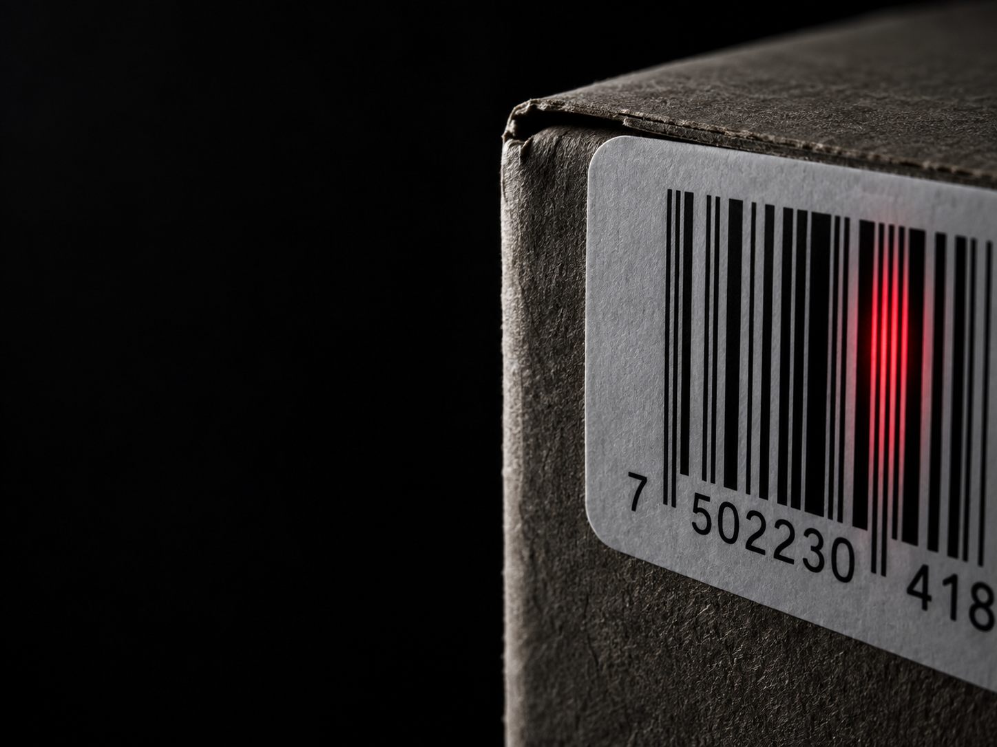 Barcode-Etikett auf einer Verpackung